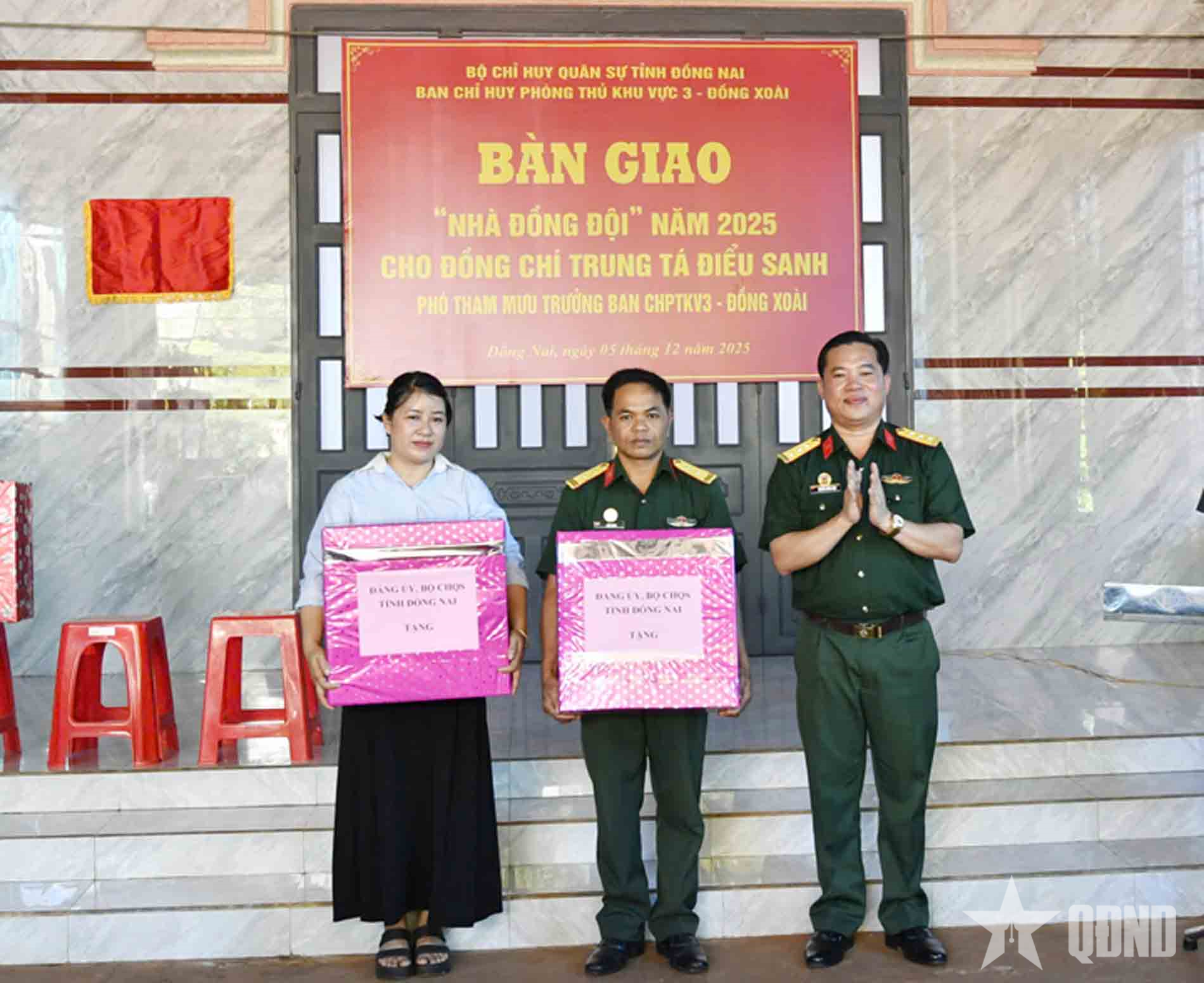 Ban chỉ huy Phòng thủ khu vực 3 - Đồng Xoài bàn giao “Nhà đồng đội” tặng quân nhân khó khăn